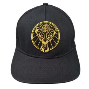 Jägermeister 5 Panel Hat Black One Size Embroidered Logo Adjustable Cotton